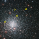 M4 Star Cluster, with the musical stars circled (Image: ESO via University of Birmingham)